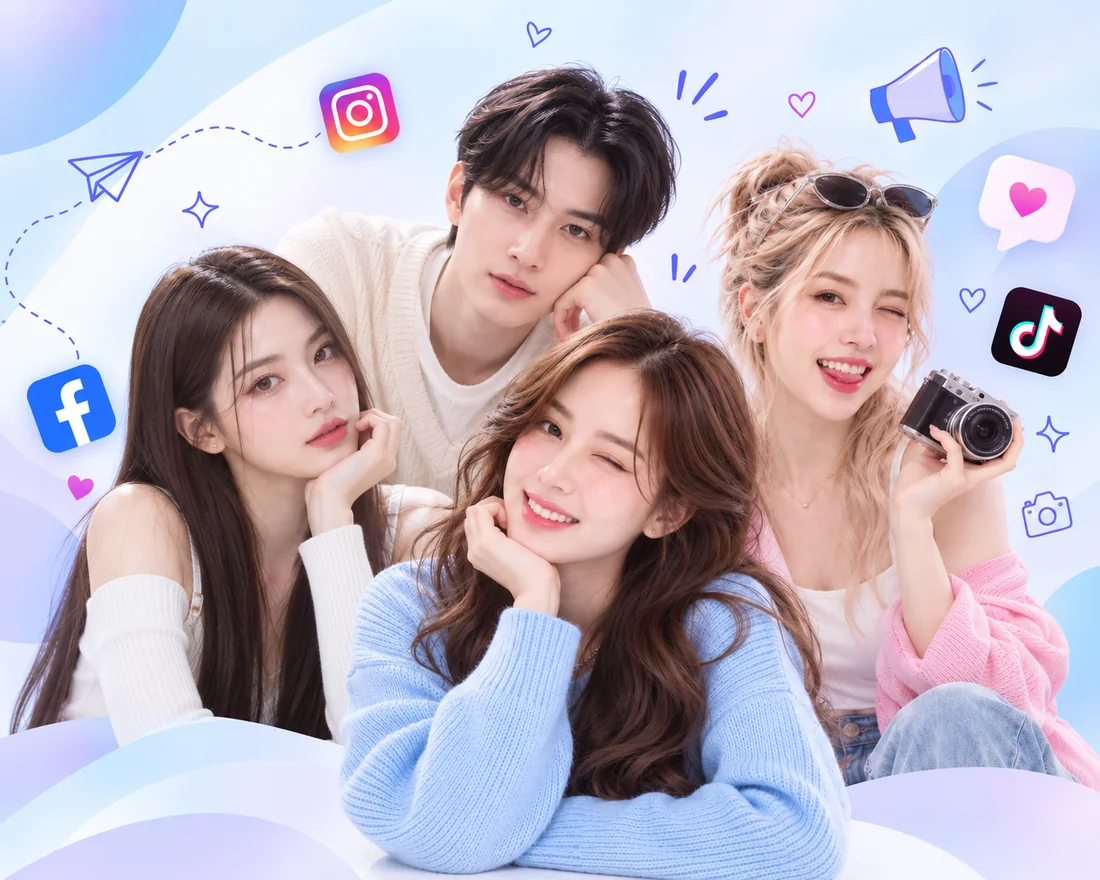 ครีเอเตอร์และอินฟลูเอนเซอร์ของ KOLLAB บน Instagram TikTok Facebook