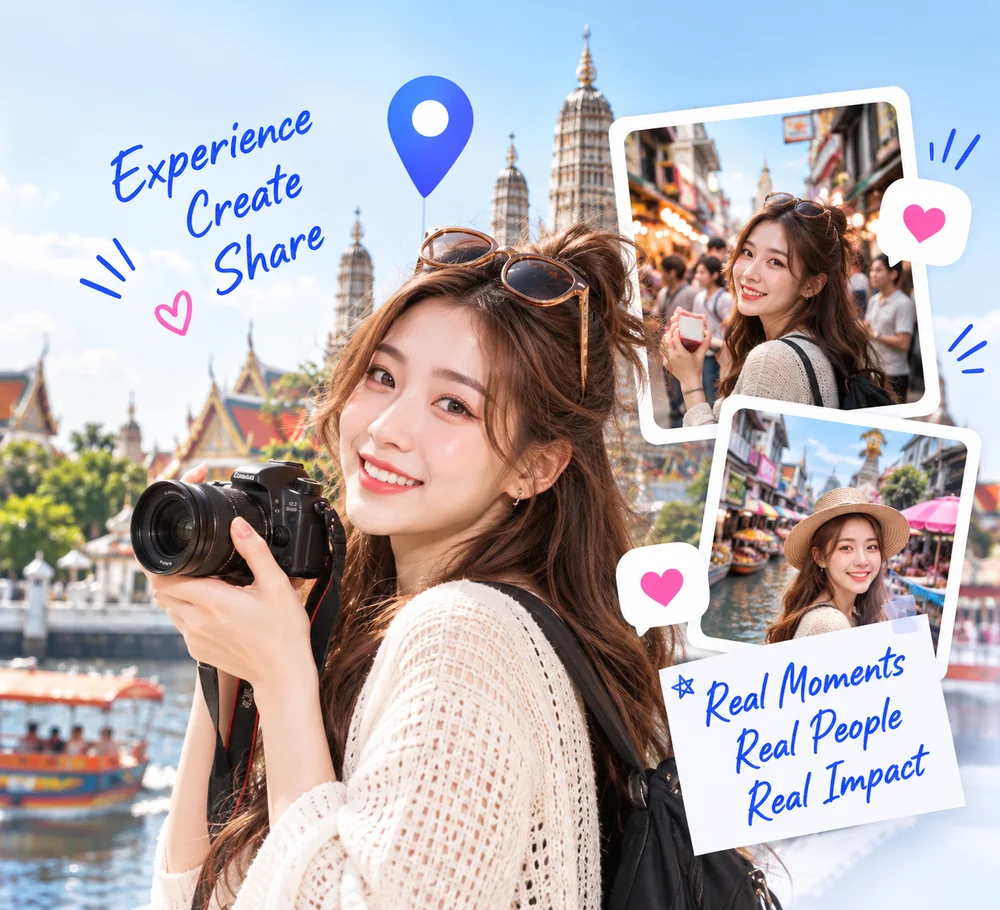 Onsite Review ครีเอเตอร์ลงพื้นที่จริง — Experience, Create, Share — Real Moments, Real People, Real Impact