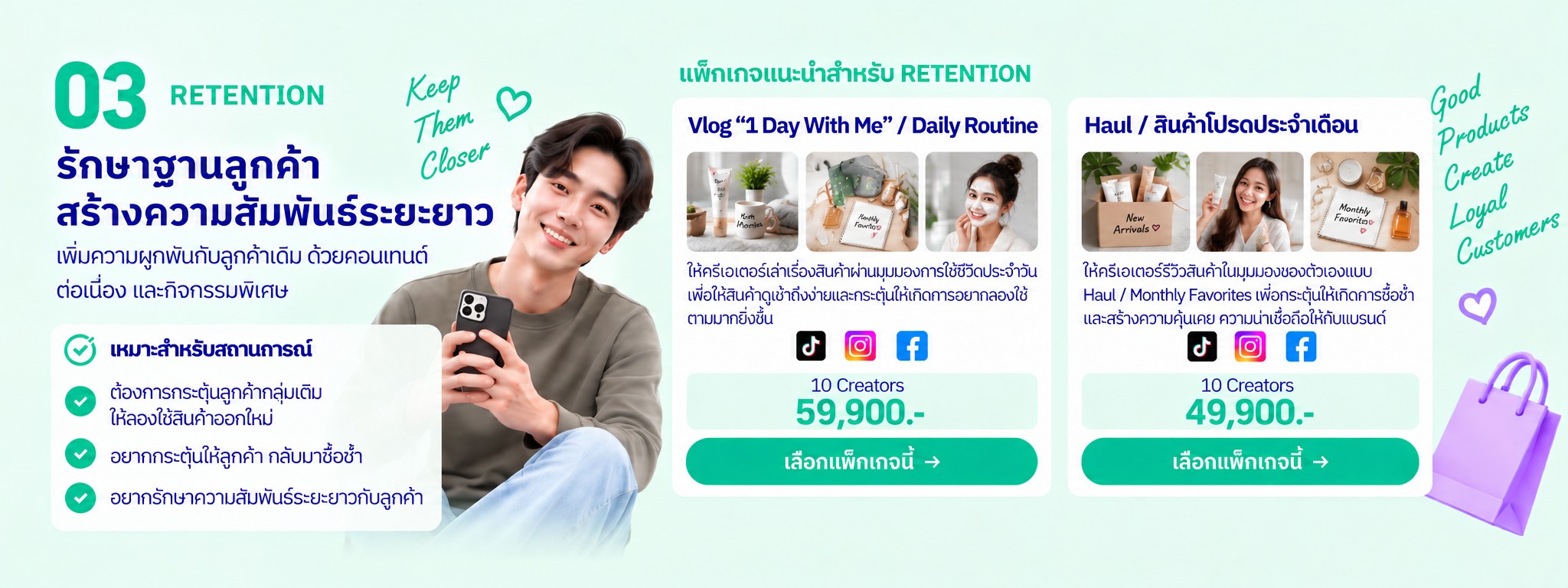 03 Retention — รักษาฐานลูกค้า สร้างความสัมพันธ์ระยะยาว