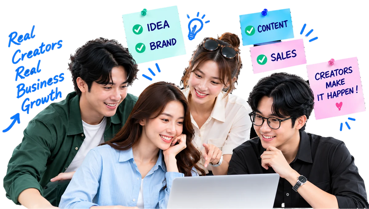 ทีมครีเอเตอร์ KOLLAB ช่วยแบรนด์ตั้งแต่ไอเดีย แบรนด์ คอนเทนต์ ถึงยอดขาย — Real Creators, Real Business Growth